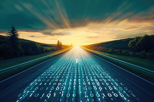 Digital highway representing AI scaling